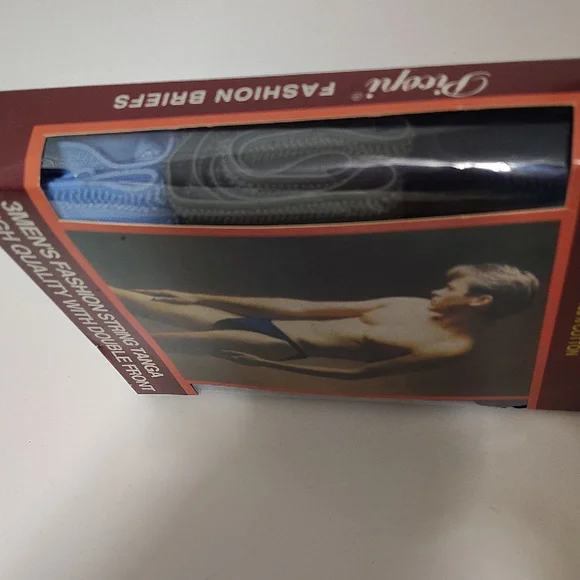 Men's Fashion String Tanga Underwear - Blue, Gray 3 Pack Size 28-30 - Picture 5 of 5